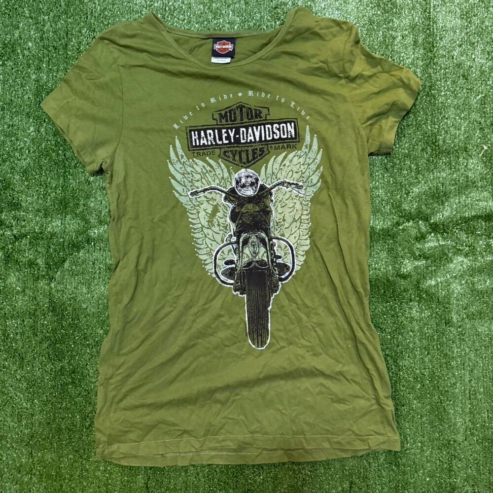Harley-davidson Women's Green T-shirt